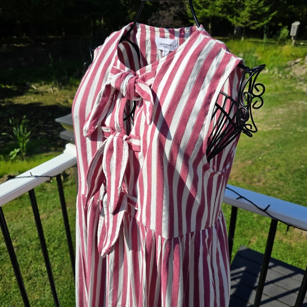 Anniewear Tied With a Bow striped babydoll dress,  size S, NWT - Picture 3 of 11